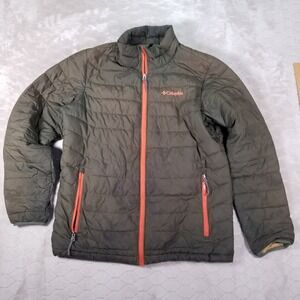 Columbia Thermal Coil Green Insulated Puffer Jacket Men's Size S STAINED Look